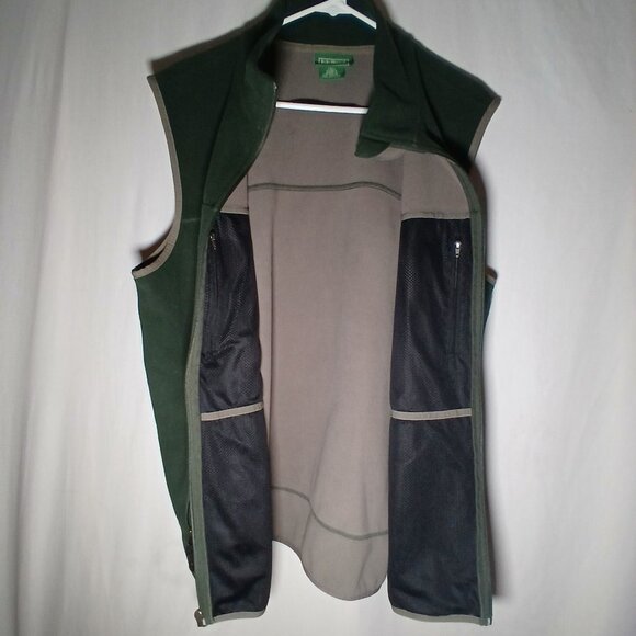 L.L. Bean Mens Fleece Full-Zip Vest Size Large Lightweight Outdoor Layer Green/G - Picture 13 of 16